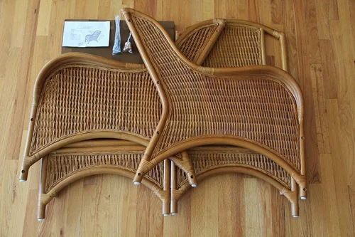 Vista 7 de Jam Lounge Living Accent - Sillón de mimbre de ratán natural, diseño hecho a mano con cojín marrón claro, colonial