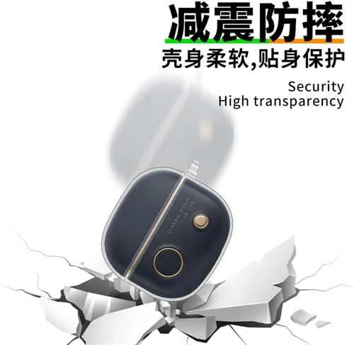 Vista 7 de DAYJOY - Juego de 2 fundas protectoras transparentes de TPU suave compatibles con auriculares Edifier a U2, funda protectora con llavero