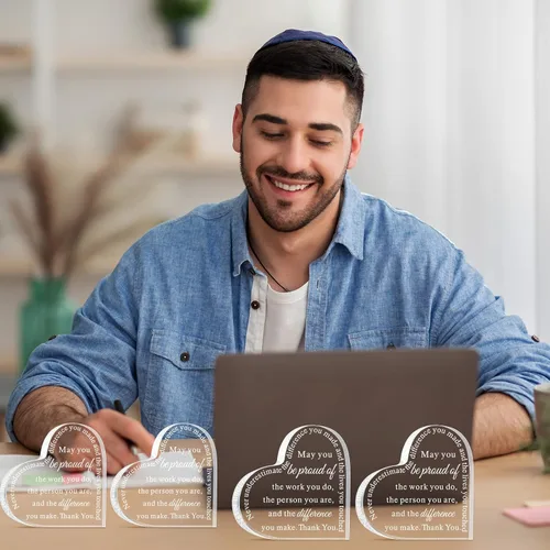 Vista 5 de Geelin 12 piezas de regalo de agradecimiento para profesores, agradecimiento por el texto en inglés "Thank You May You Be Proud Coworker Employeee