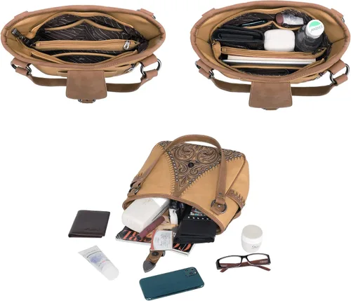 Vista 5 de Montana West Buckle Collection Western Handbags for Women Concealed Carry Purses with Wallet
