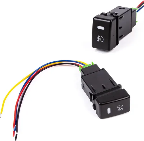 Vista 10 de x xotic tech Interruptor de botón de 4 polos de 12 V estilo fábrica con luces indicadoras LED compatibles con niebla, DRL, barra de luz LED