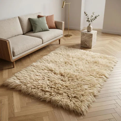 Vista 7 de Alfombras Flokati súper gruesas, colores populares, tamaño 3 x 5, pelo largo de lana de 3.5 pulgadas, felpa de 105.82 oz/m², excelente calidad