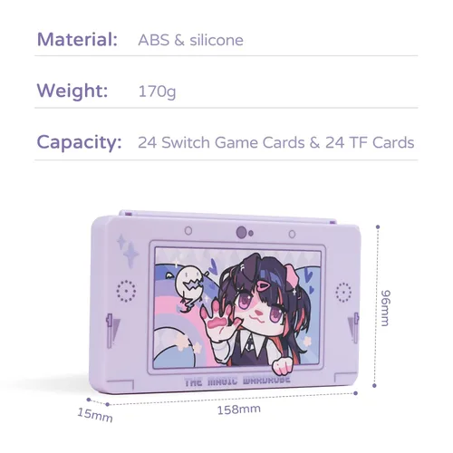 Vista 2 de GeekShare Portable Switch Game Card Case-Switch Game Holder Case with 24 Game Card Slots-Game Card Carrying Storage Box Compatible with Nintendo