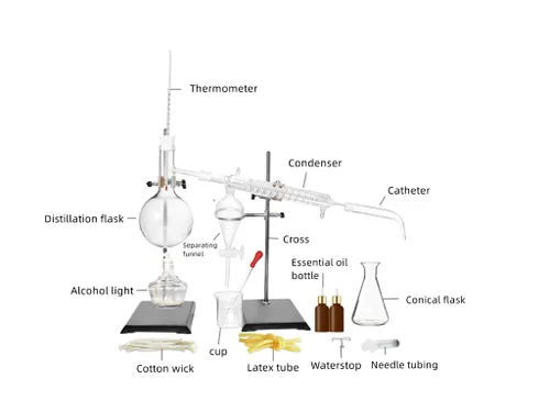 Vista 3 de Destilador casero Destilación para hacer tu propio aceite esencial, Moonshine, Kit de cristalería de laboratorio de química de alcohol, destilación