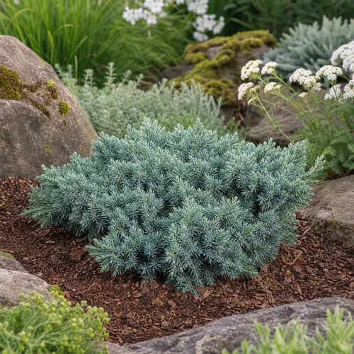 Vista 4 de Blue Star Juniper - 3 plantas vivas - Juniperus Squamata - Cubierta vegetal de hoja perenne de bajo mantenimiento