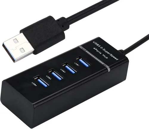 Vista 2 de Hub USB multiUSB Splitter USB 3.0 Puerto extensor Hub con 4 puertos, cable de extensión USB Super Speed HUB Splitter Expansión para mouse Flash
