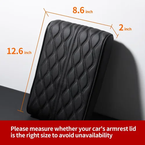 Vista 5 de Cubierta Elevadora para Consola Central de Automóvil, Almohadillas Elevadoras de Espuma Viscoelástica de Cuero para Reposabrazos de Automóvil