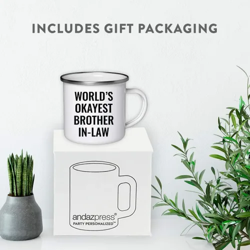 Vista 4 de Andaz Press Funny Family - Taza de café de acero inoxidable de 11 onzas, regalo de broma para el cuñado más bueno del mundo, paquete de 1