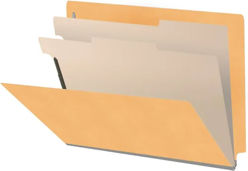 Vista 17 de Carpetas de color con pestaña final resistente, tamaño carta de 18 puntos, expansión de 2 pulgadas, 2 divisores, azul (caja de 10)