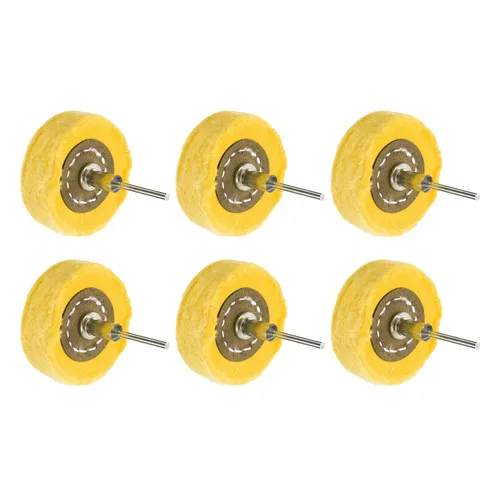 Vista 16 de uxcell Rueda de almohadilla de pulido de 1 pulgada de algodón con mango de 1/8 pulgadas para colector de aluminio, acero inoxidable, cromo blanco