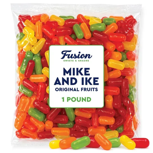 Vista 3 de Mike and Ike Candy Bulk – Bolsa de 1 libra (16 onzas) – Variedad original con sabor a frutas, dulces de máquina expendedora – Caramelos masticables