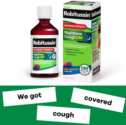 Vista 6 de Robitussin Tos nocturna de máxima fuerza DM 4 Fl Oz