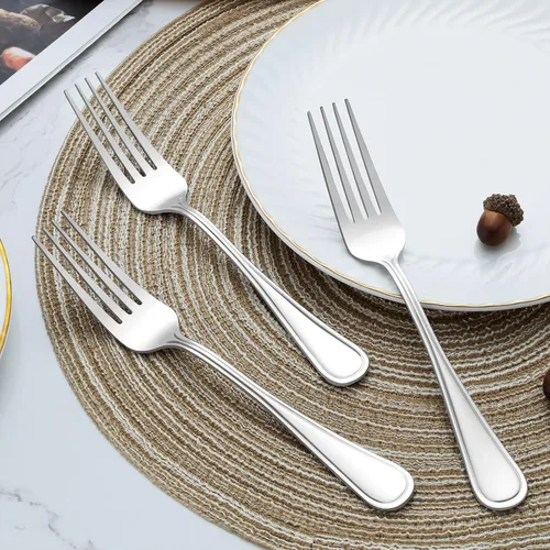 Vista 8 de BEWOS Juego de 24 tenedores para ensalada - Juego de tenedores pequeños de 6.6 pulgadas, cubiertos de acero inoxidable plateados, tenedores