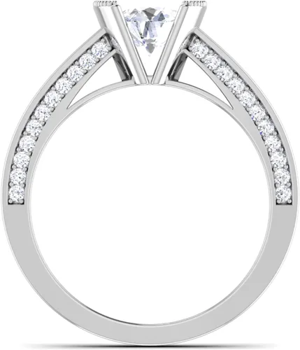 Vista 4 de IGI Certified 2.15Ctw Round Excellent Cut Lab Created Diamond Fancy Milgrain Engagement Ring With Channel Setting In 14k White Yellow Rose Gold for