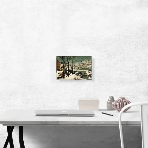 Vista 2 de ARTCANVAS Hunters in the Snow 1565 - Lienzo impreso por Pieter Bruegel the Elder - 12 x 8 pulgadas (0.75 pulgadas de profundidad)