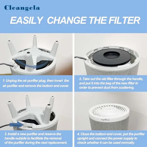 Vista 7 de Filtro de repuesto 3139A compatible con el purificador de aire BISSELL MYair Pro, paquete de 2 filtros de repuesto para purificador de aire 3139B