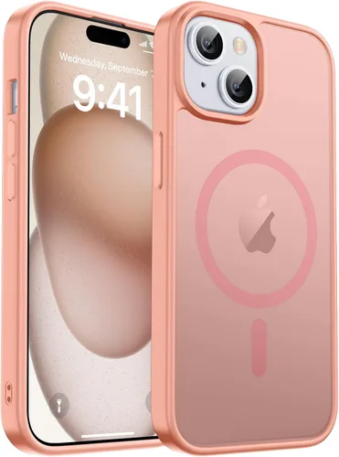Vista 392 de zapica Funda magnética para iPhone Air, con protector de pantalla de vidrio templado, compatible con MagSafe, translúcida mate, a prueba de golpes