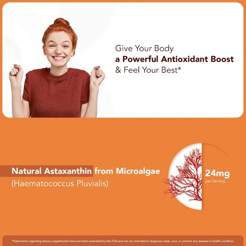 Vista 5 de GOJOY NATURALS Gomitas de astaxantina de 24 mg - Suplemento antioxidante de alta potencia - Apoyo para el bienestar de la piel, los ojos