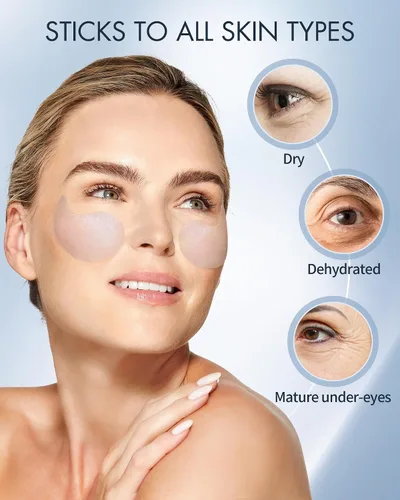 Vista 6 de depology Repone y repara parches debajo de los ojos para ojos hinchados, arrugas (60 parches) Hidratación con ceramidas y ácido hialurónico