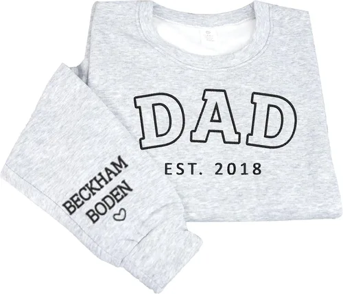 Vista 4 de NAZENTI Personalized Flower Sweatshirt for Women, Embroidered Grandma Gift G08.