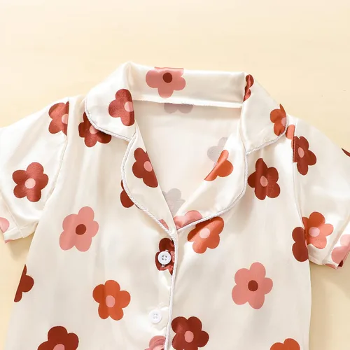 Vista 88 de Conjunto de pijama de manga larga con botones para niña pequeña, conjunto de ropa de dormir