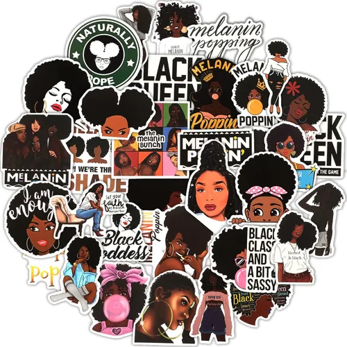 Vista 7 de Zonon - 100 calcomanías de melanina para botella de agua para computadora portátil, color negro Waterproof Vinyl for Teens Women, Computer