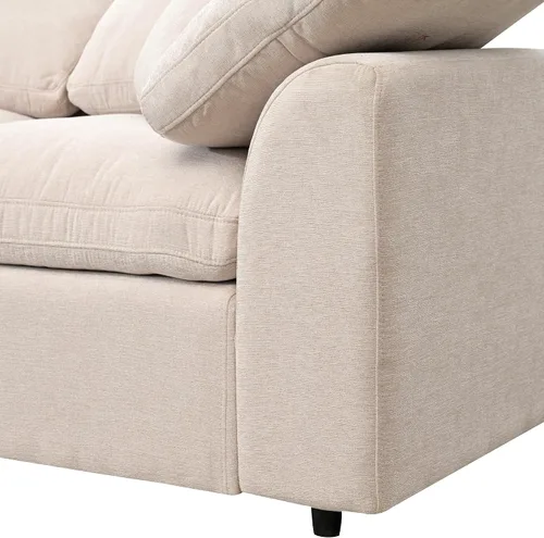 Vista 6 de Sofá modular de gran tamaño con otomana, lujoso juego de sofá modular en forma de L, sofá modular reversible de 7 plazas para sala de estar y beige