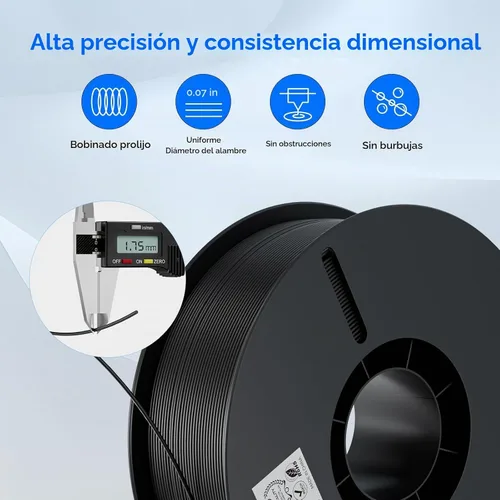 Vista 2 de Creality Filamento PLA de 0.069 pulgadas, paquete de 26.5 lbs, filamento de impresora 3D de alta precisión +/-0.001 in, extrusión consistente Paq