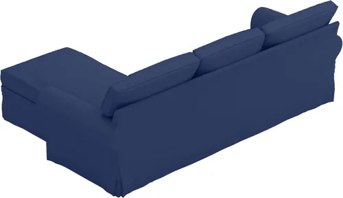 Vista 7 de Solo funda para sofá. Sofá de dos plazas Ektorp de algodón denso (2 plazas) con funda de repuesto para tumbona compatible con la funda de sofá Azul