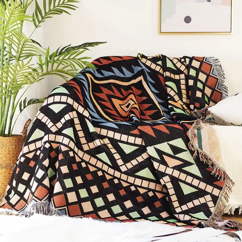Vista 21 de Luxlovery Manta Aztec Boho Sherpa estilo navajo del suroeste, ligera y cálida, 35 x 59 pulgadas, color óxido de calabaza Aima