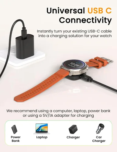 Vista 3 de Paquete de 2 cargadores de reloj Amazfit compatibles con T-Rex 3/Bip Max