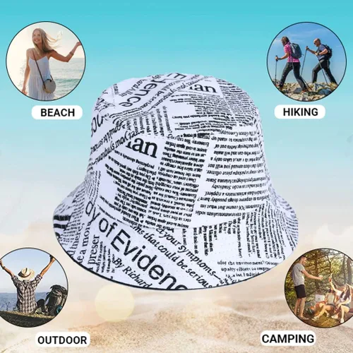 Vista 4 de Bucket Hats for Men Women - Summer Travel Beach Outdoor Sun Hat