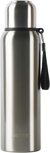 Vista 9 de GOOFIT Botella de agua aislada con correa de transporte, botella de agua de metal de acero inoxidable para niños, diseño grueso al vacío de doble