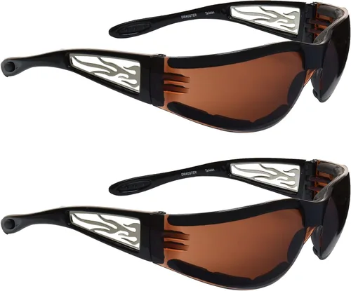 Vista 18 de Anteojos de sol con espuma, para motocicleta. Con diseño de llamas para hombres y mujeres