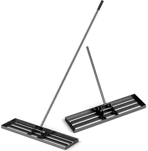 Vista 15 de Goplus Rastrillo nivelador de césped, herramienta de césped de 30 x 10 pulgadas con mango ergonómico para suelo, rastrillo de paisaje que ahorra