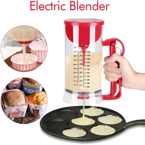 Vista 2 de Sutinna Dispensador de rebozado, dispensador de batidora eléctrica inalámbrica a batería, para panqueques, cupcakes, waffle, máquina para hacer