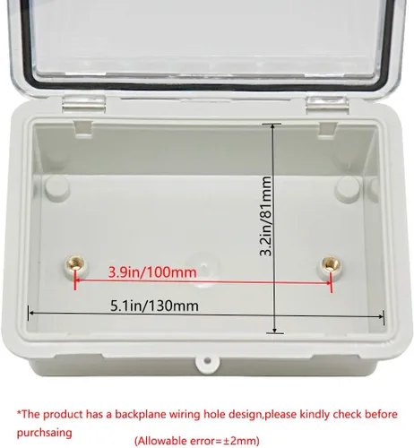 Vista 5 de Zulkit Caja de conexiones plástico ABS a prueba de polvo impermeable IP65 cajas eléctricas universales con carcasa de bisagra para exteriores