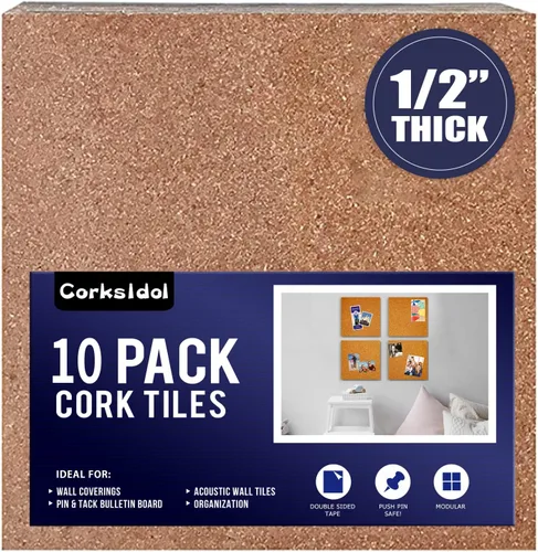 Vista 5 de Corksidol Azulejos de corcho de 12 x 12 pulgadas - 1/2 pulgada de grosor
