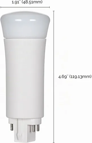 Vista 3 de Satco S29859 - Bombilla LED PL de 9 W, base G24q, vertical de 4 pines, 3500 K