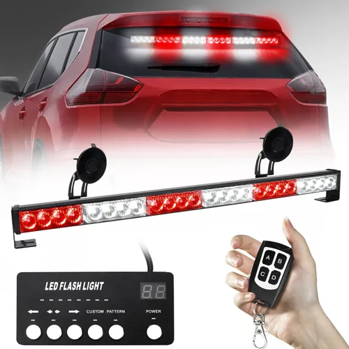 Vista 9 de 29D6-TT, Blanco/Ámbar 13 Flash Patterns,Pattern Memory,Waterproof(Non-submersible),12V Fit,Suction Mount,Fits Emergency & Construction Vehicles