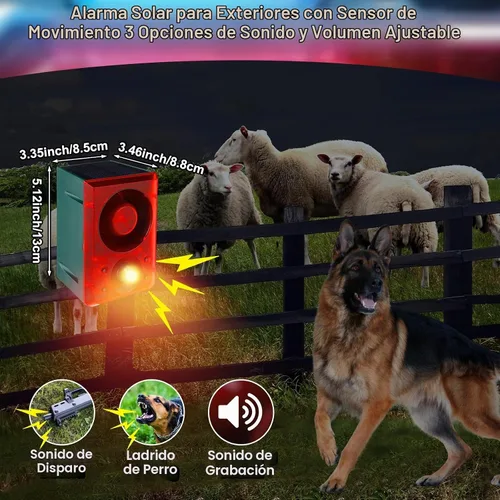 Vista 3 de Qualirey - 2 unidades de alarma solar con sensor de movimiento para Rojo