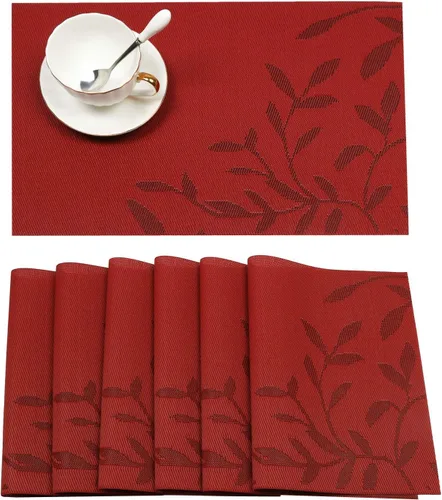 Vista 19 de SHACOS - Caminos de mesa de vinilo tejido, lavables, para uso en interiores o exteriores, fáciles de limpiar