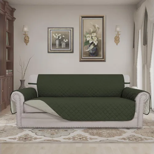Vista 2 de Easy-Going - Funda reversible para sofá, resistente al agua, con varillas de espuma y correas elásticas, protector de muebles para mascotas y perros