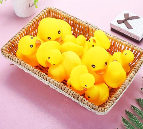Vista 5 de CICITOYWO Patos de goma amarillos, 30 piezas de juguetes de baño pequeños preescolares para tina, patos flotantes, regalo para baby shower, bebés