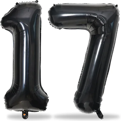 Vista 85 de Globos negros del número 10 para decoraciones de cumpleaños número 10, globos de helio de mylar de lámina de 40 pulgadas negros del número 1 & 0