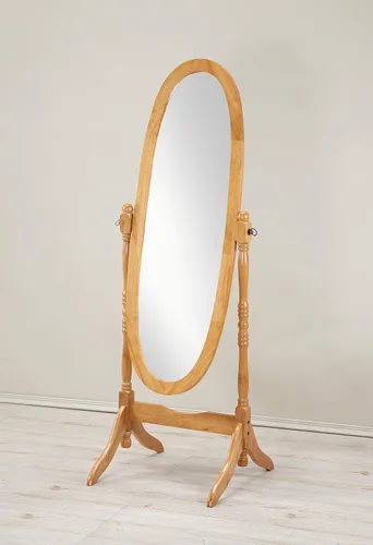 Vista 10 de Roundhill Furniture Espejo Cheval Tradicional Estilo Reina Ana de Madera para Piso, Negro