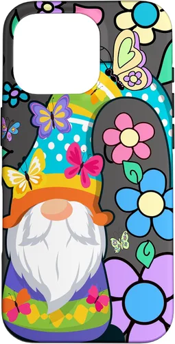 Vista 20 de Floral Daisy Flower Pattern with Butterflies Funny Gnome Case for iPhone 17