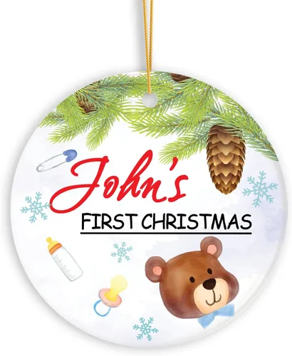 Vista 19 de Adorno de Navidad personalizado para parejas, adorno de nuestra primera Navidad juntos, regalo de recuerdo personalizado para parejas, adorno