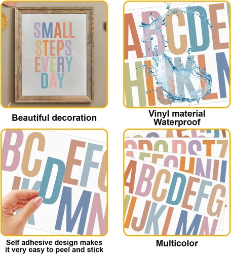 Vista 3 de 186 calcomanías de vinilo alfanuméricas de 3 pulgadas para pared de automóvil, puertas y ventanas de aula, decoración del hogar, letras de buzón