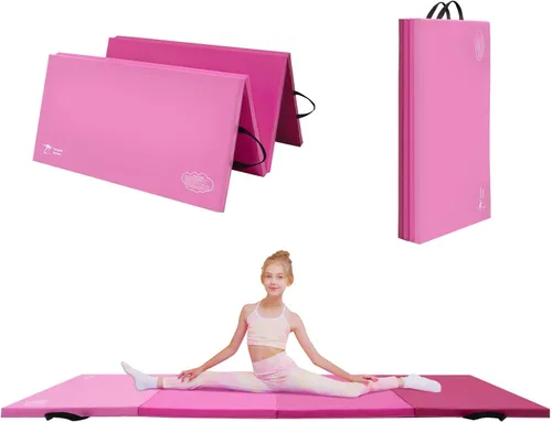 Vista 16 de Kangaroo Hoppers Gymnastics Tumbling Mats for Kids, Foldable Gym Mat with Carrying Handles for Home Activity Play